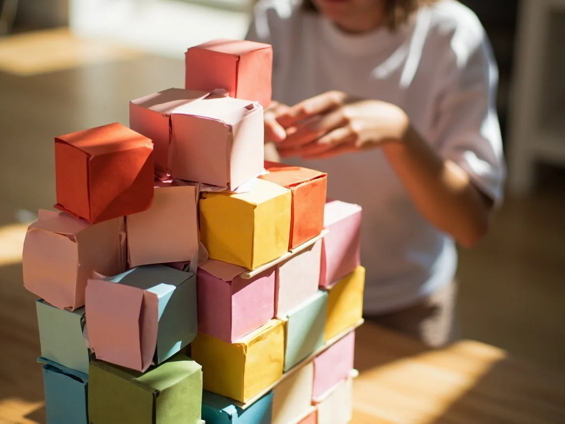 Buduj z domowymi papierowymi klockami