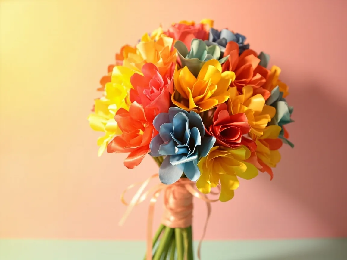 Dzień Matki Bukiet kwiatów z papieru konstrukcyjnego, który mogą zrobić dzieci