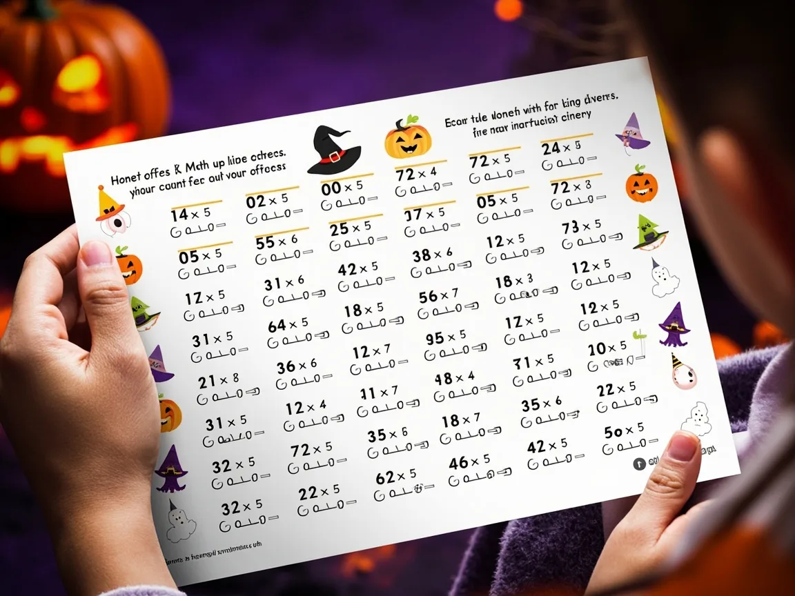 K-4th Grade Zabawne i bezpłatne arkusze matematyczne na Halloween do wydrukowania