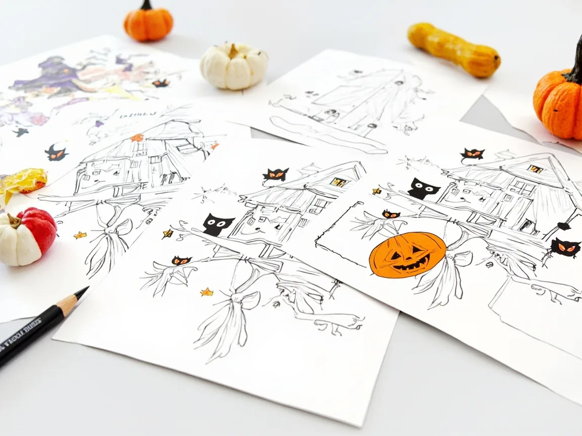 Darmowe arkusze z rysunkami na Halloween do wydrukowania