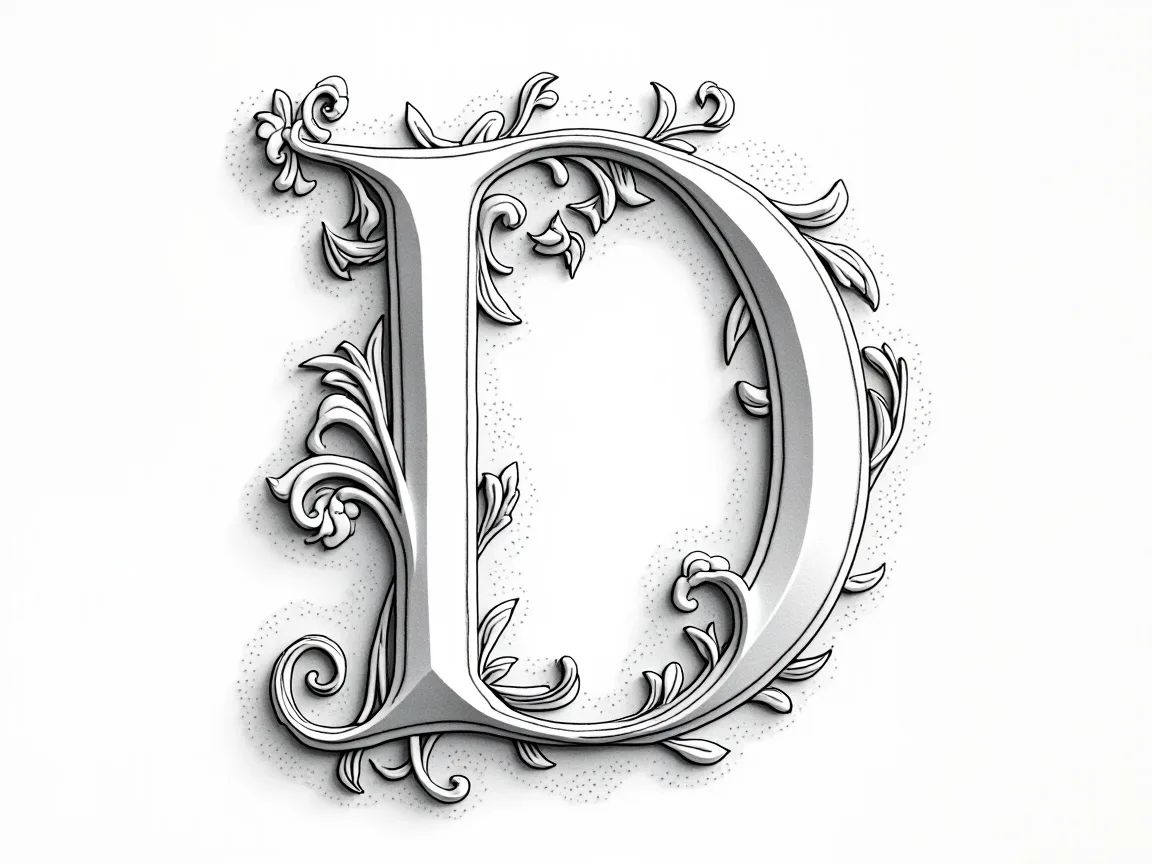 Kolorowanka z literą D: Darmowe kolorowanki z alfabetem