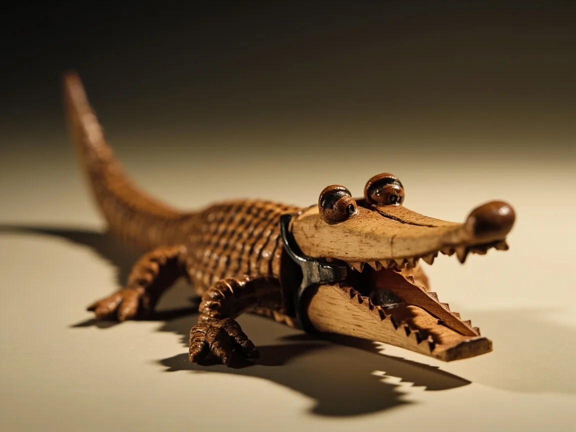 Uroczy i łatwy aligator wykonany ze spinacza do bielizny