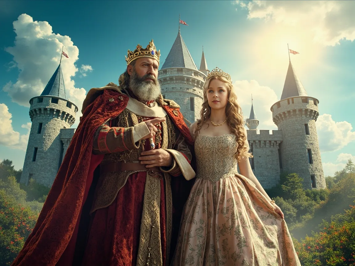 Darmowy zestaw do wydrukowania Zamek, Król i Królowa dla dzieci