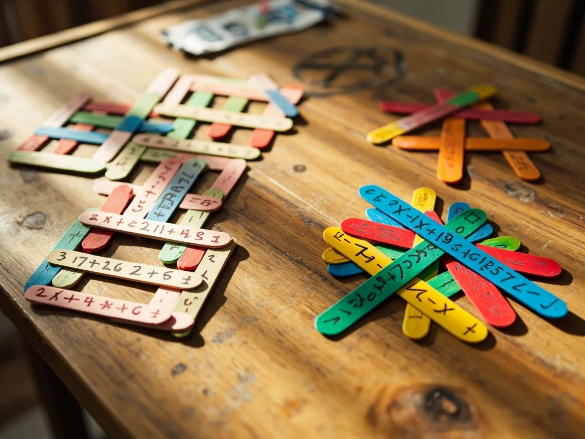 Matematyczne łamigłówki DIY: Popsicle Stick Math Game