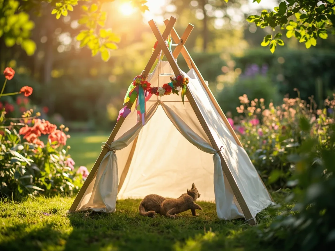 Twoje dzieci pokochają namiot ogrodowy z tyczek. Oto jak go zrobić