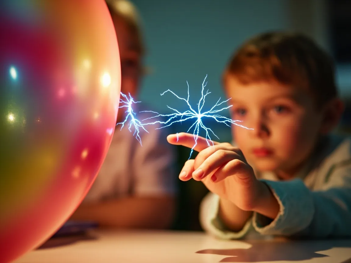 Eksperyment z elektrycznością statyczną dla dzieci przy użyciu balonu