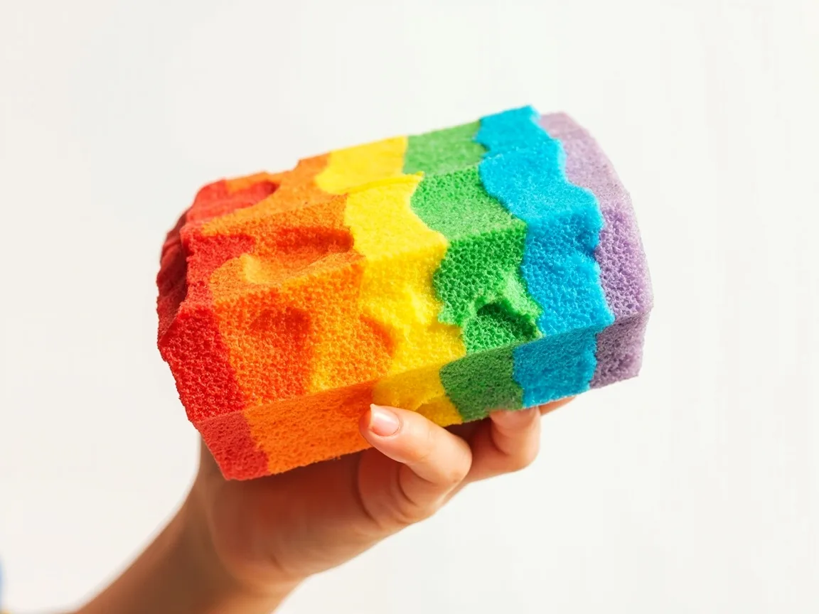 Tęczowa gąbka do malowania – sztuka i porady dla dzieci