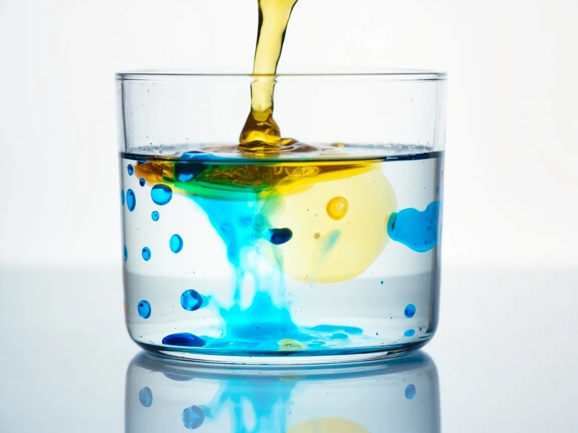 Prosty eksperyment naukowy dla dzieci z olejem i wodą