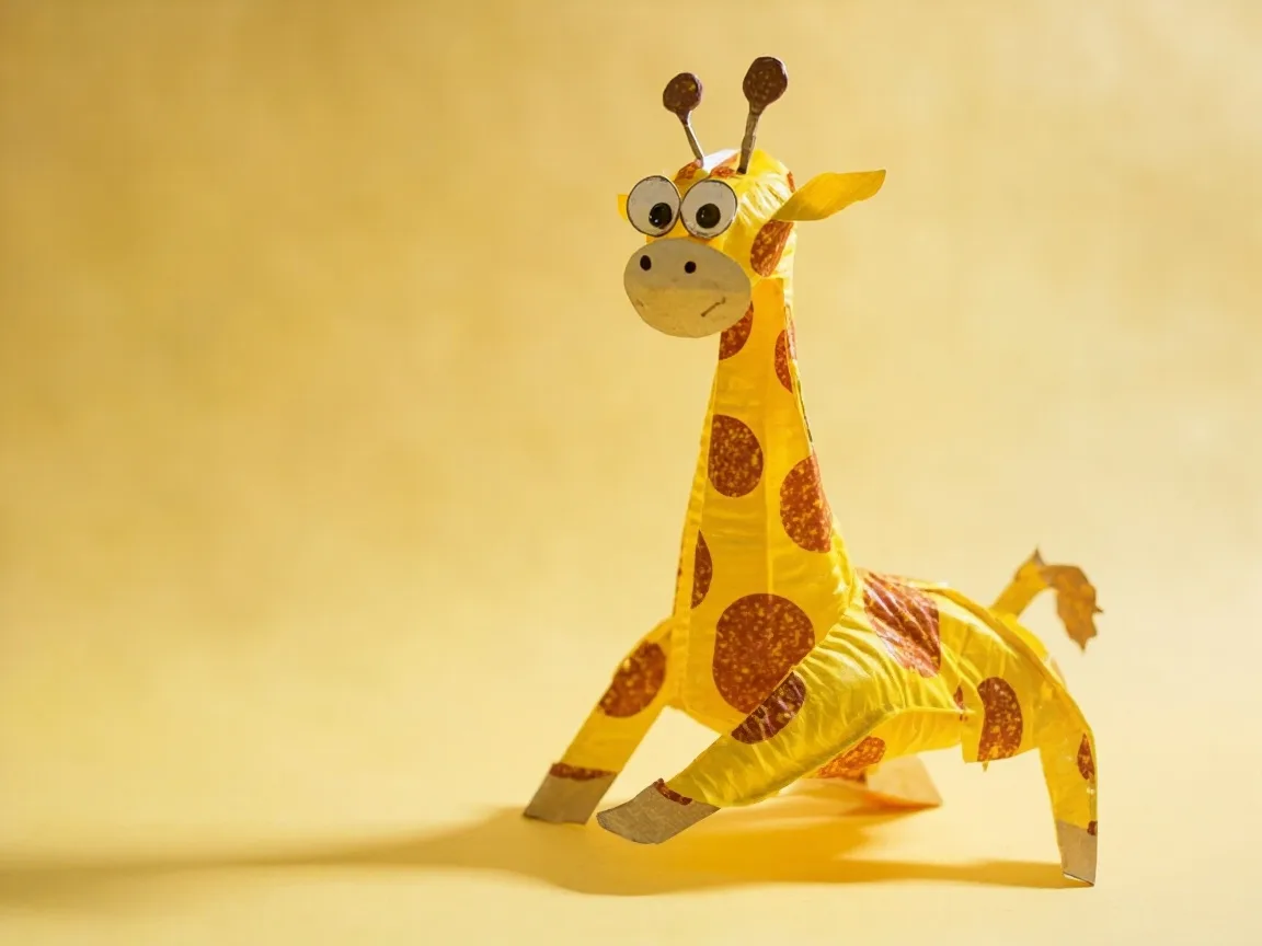 Śliczna żyrafa z papierowych talerzyków dla dzieci